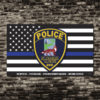 Full color - Thin Blue Line Badge design Example with badge number for St. Charles Police In Illinois Service Courage Professionalism Dedication